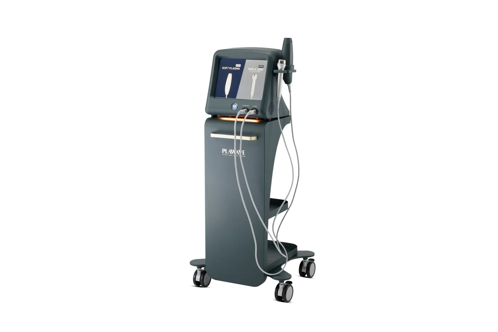 Plawave X3 detail — handpiece and control panel